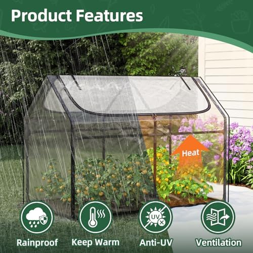 superlele 4x2x3ft mini greenhouse with 2 large zipper, close-up detail