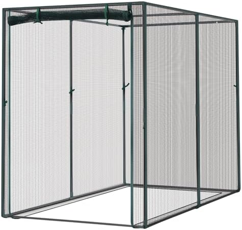 ohuhu crop cages for garden plant:6.6x3.9x5.3 ft plant, front angle view