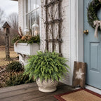 artificial cedar potted plant christmas greenery for front, side view