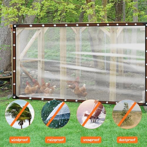 8 x 16 ft heavy duty clear waterproof, side view