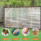 8 x 16 ft heavy duty clear waterproof, side view