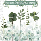 lovemoon 130 pcs mixed eucalyptus stem, artificial greenery, package contents