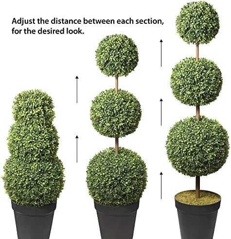 haute decor adjustable artificial boxwood topiary tree, view 9