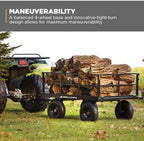 gorilla carts steel utility garden cart, 1200 lb. showing dimensions