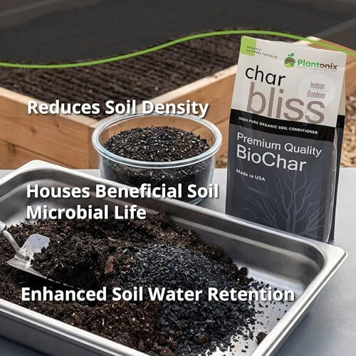 char bliss (24 qts) - organic biochar soil showing dimensions