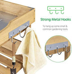 yaheetech potting bench outdoor console table w/3-tier storage,natural, package contents
