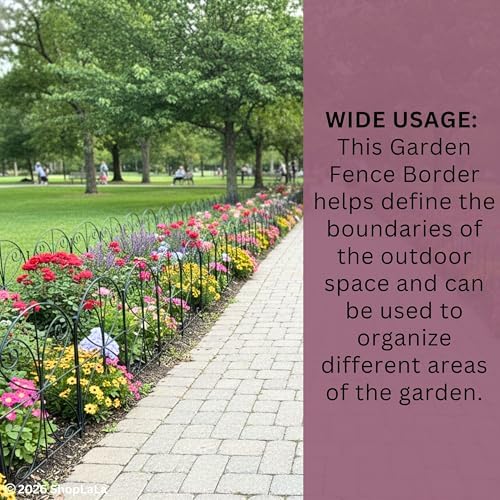 shoplala decorative garden fence (10 panels) 12.5inx16.5in fences showing dimensions