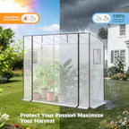 ohuhu tomato greenhouse for outdoors: portable lean to, close-up detail