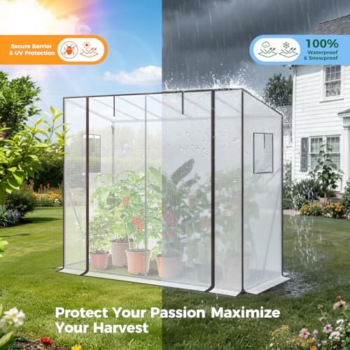 ohuhu tomato greenhouse for outdoors: portable lean to, close-up detail