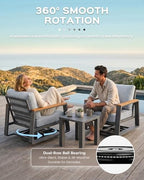 vexwalx aluminum luxury outdoor swivel patio chairs with, close-up detail
