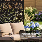 72" outdoor privacy screen, decorative metal privacy fence, front angle view