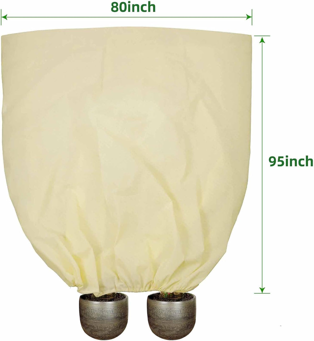 tcbwfy 95x80 inch huge plant covers freeze protection, close-up detail