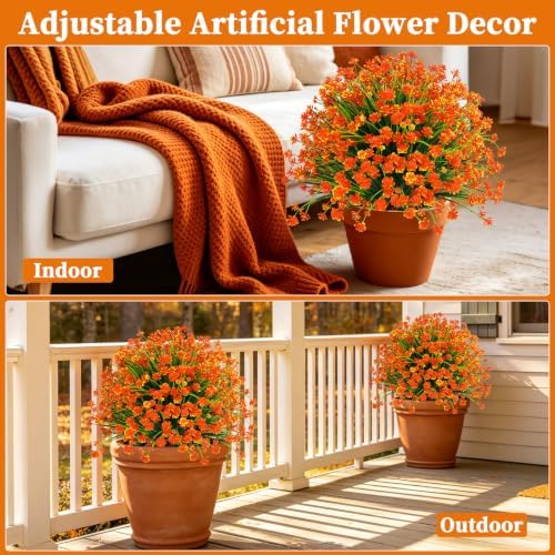 yangrass 2 pack fall artificial flower topiary balls, side view