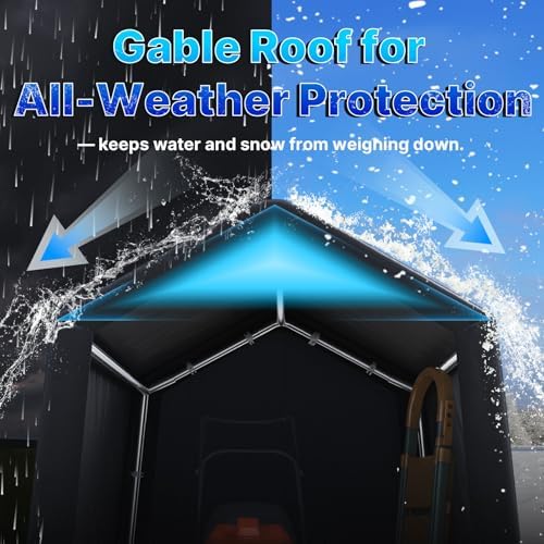 advance outdoor 8x8 ft storage shelter garage tent, close-up detail