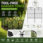 garden fence, 17in (h) x25ft (l) garden fencing shown in use
