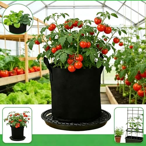16 inch self watering base for fabric grow, side view