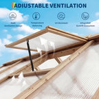 heavy duty walk-in wooden greenhouse kit, 4mm polycarbonate, package contents