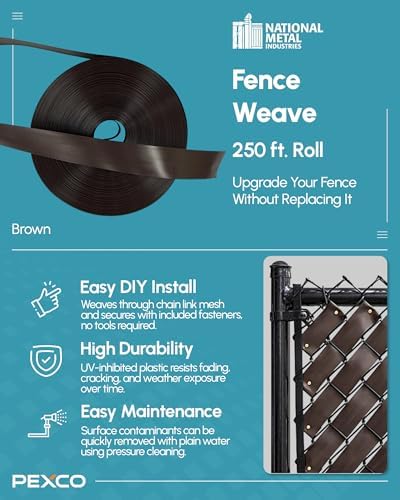 pexco privacy slats for chain link fence, 250 shown in use