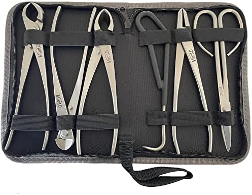 vouiu 6-piece bonsai tool set,concave cutter,knob cutter,jin pliers,wire, front angle view