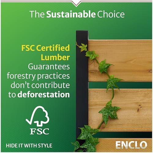 enclo easy assembly freestanding/surface mounted privacy screen, hardwood, front angle view