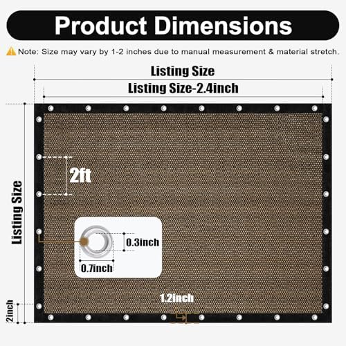artpuch 90% sun shade cloth, 8 x 20, side view