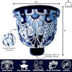 talavera wall planter - handmade mexican hanging pot shown in use