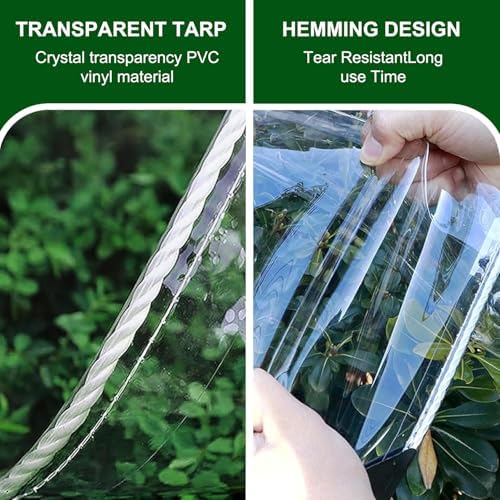clear tarp 5x7ft thick heavy duty waterproof pvc, side view