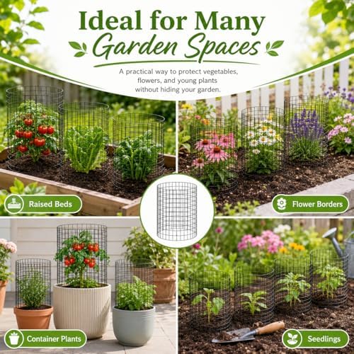 metal wire plant protector,10 pack garden cages for on a desk or shelf