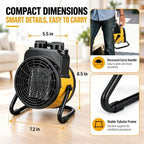 outdoor heaters for patio, 1500w portable garage heater on a desk or shelf