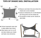 kanagawa 12'x16' sun shade sail dark gray curved, package contents