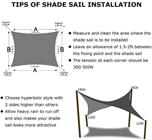 kanagawa 12'x16' sun shade sail dark gray curved, package contents