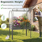 giantex raised garden bed with legs & greenhouse, side view