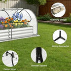 giantexuk raised garden bed with greenhouse, 2 in showing dimensions