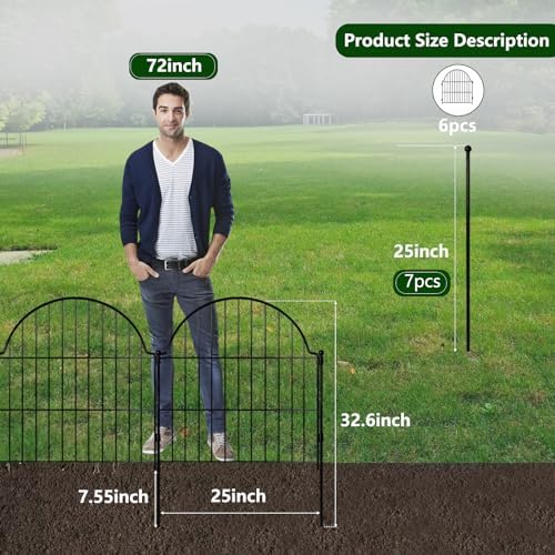 6 panels no dig decorative garden fence for shown in use
