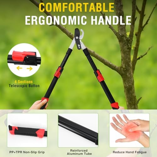 yesker 26-33 inch extendable bypass loppers for tree, package contents