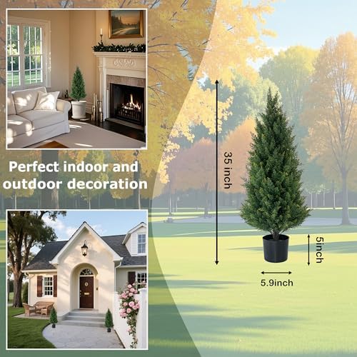 artificial topiary trees 3 foot artificial cedar trees showing dimensions