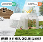 vevor walk-in tunnel greenhouse, 9.6x6.4x6.2 ft hoop house, side view
