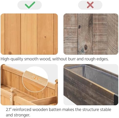 yaheetech 90.5" wooden raised garden bed rectangular planter, view 9