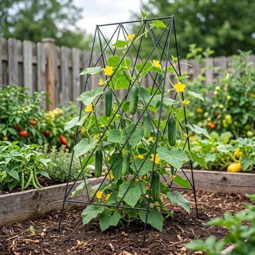 docred 39.4" h cucumber trellis, 2 pack foldable shown in use