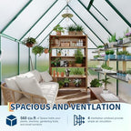 6'x7' aluminum-framed polycarbonate greenhouse, heavy duty polycarbonate greenhouse, close-up detail