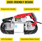 vevor portable band saw, 5inch cutting capacity corded, side view