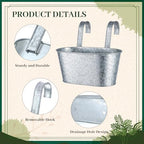 hanging flower pots planters for outdoor, silver, side view