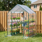 ohuhu plastic greenhouse for outdoors: portable walk in, close-up detail