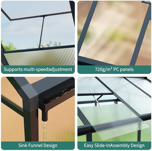 garvee 8x12ft walk-in greenhouse, heavy duty large outdoor shown in use