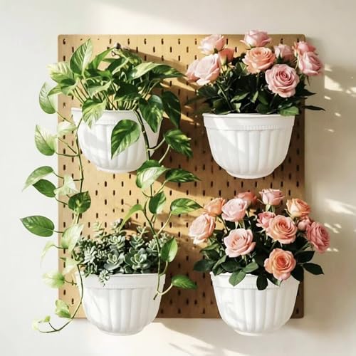 orimerc 6 pcs plastic large wall plant pots, side view