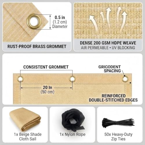 90% sun shade cloth 10x30ft heavy duty shade, package contents