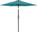 AreShark 7.5FT Patio Umbrella Table Market Umbrella with 6 Sturdy Ribs, Button Tilt/Crank, Heavy-Duty Outdoor Umbrellas for Pool, Deck, Garden and Backyard, Cerulean