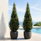 artificial cedar topiary trees, 5 ft uv resistant, package contents
