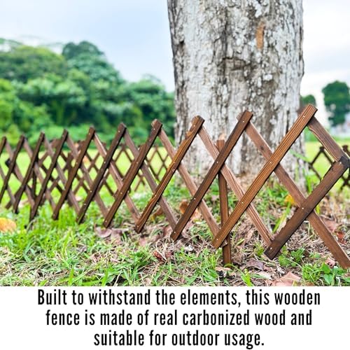shoplala wooden lattice garden fence (4 pack, 24ft on a desk or shelf