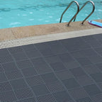 modular interlocking tiles double non-slip 12"x12" dark gray on a desk or shelf